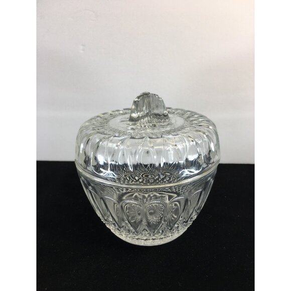 Vintage Reims France Pressed Glass Sugar Candy Dish Bowl with Lid - Picture 2 of 7